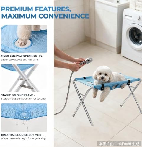 Pet Grooming Hammock for Dog&Cat, Foldable Pet Bathing - Image 3