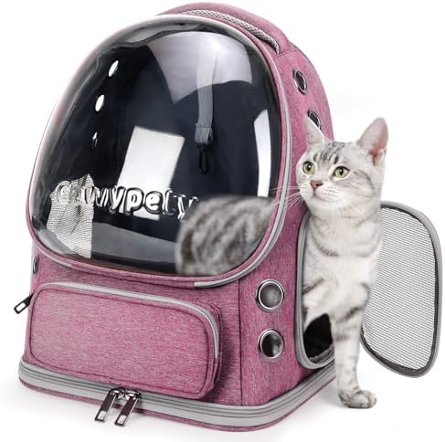 Cawypety Cat Backpack Carrier Large Space Bubble Backpack up to 12lbs Pink by Cawypety