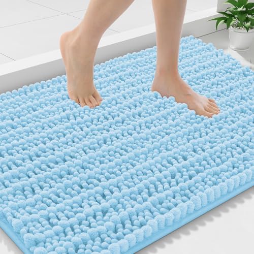 Smiry Bathroom Rugs 36X24, Extra Soft Rubber Backing Chenille Bath Mats by Smiry