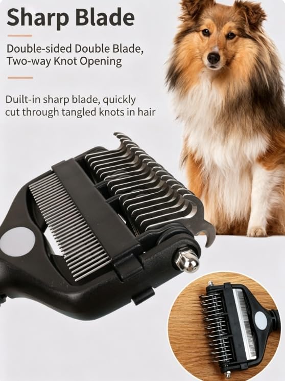 3-IN-1 Pet Deshedding and Grooming Tool, Grooming Brush - Image 2