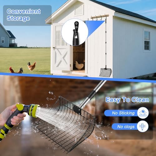 2-in-1 Chicken Coop Poop Scooper and Rake - Image 6