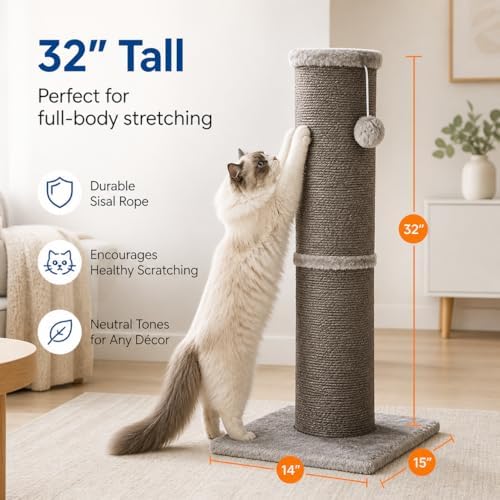 Cat Scratching Post with 5.5 Inch Diameter Sisal Post, 32 Inch - Image 2