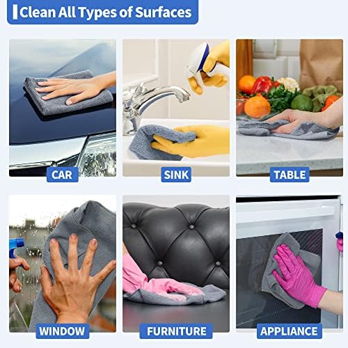 Microfiber Cleaning Cloth, Premium 8 Pack Cleaning Towels, Lint-Free - Image 7
