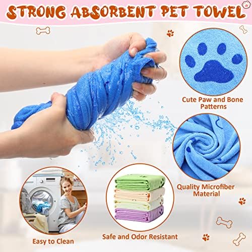 Irenare 12 Pack Dog Bath Towel Set 20'' x 39'' Microfiber - Image 4