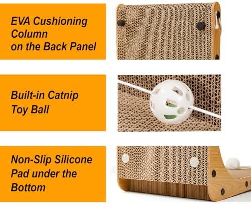 26.8 Inch Cat Scratching Post, Premium High Density Cardboard Cat Scratcher - Image 4