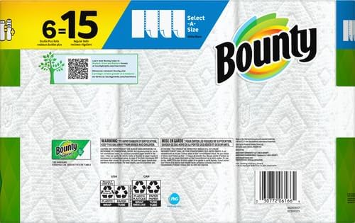 Bounty Select-A-Size Paper Towels, 6 Double Plus Rolls, 113 Sheets Per Roll - Image 3