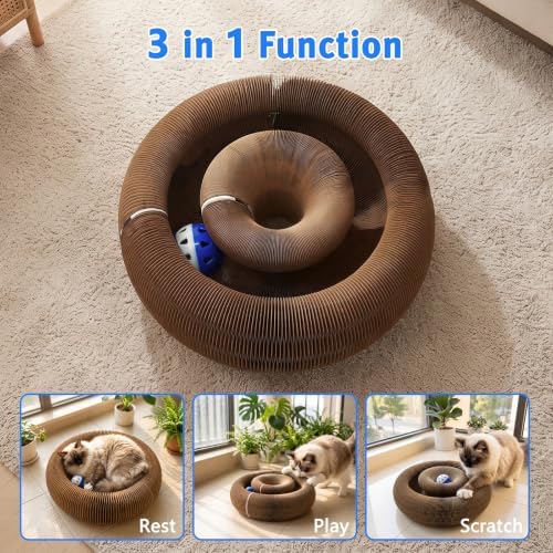 Cat Scratcher Cardboard, Kitty Curls Cat Toy - Image 4