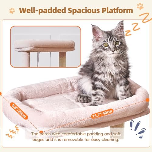 Taoqimiao Cat Tree, 38.5In Cat Tower - Image 3