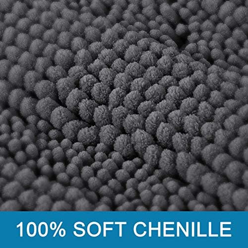 H.VERSAILTEX Bath Mats for Bathroom Non Slip Extra Thick Chenille Striped Bath - Image 3