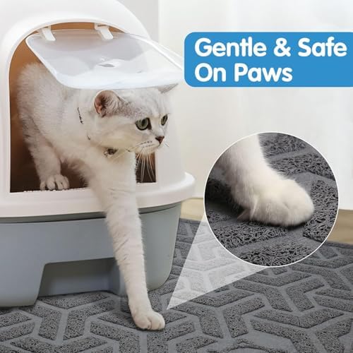 UPSKY Waterproof Cat Litter Mat Large 35" x 47" Soft on Kitty Paws - Image 3