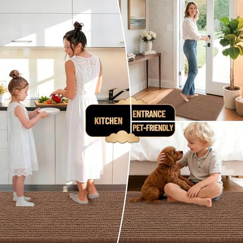 OLANLY Thick Chenille Toilet Rugs U-Shaped 24x20 - Image 6