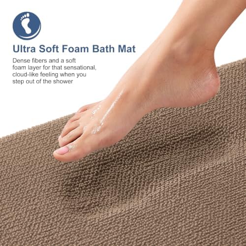 OLANLY Memory Foam Bathroom Runner Rugs 47x17, Absorbent Long Mat - Image 2