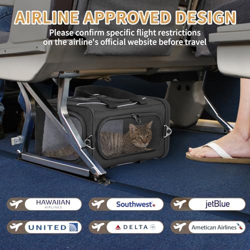 Petsfit Airline Cat Carrier for Small Cats, Two-Way Placement - Image 3