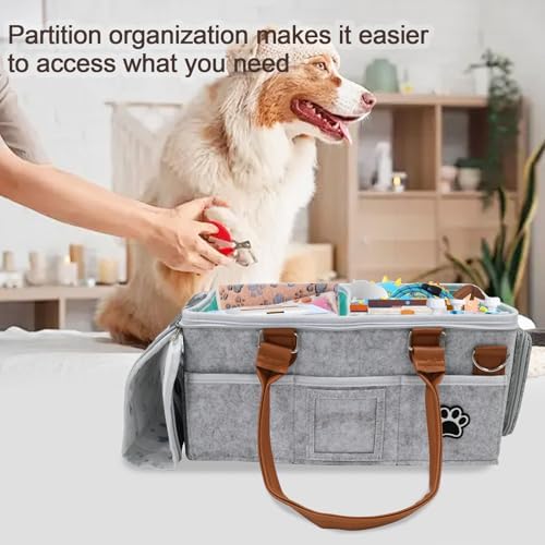 Felt Dog Grooming Bag, Portable Tote Bag - Image 3