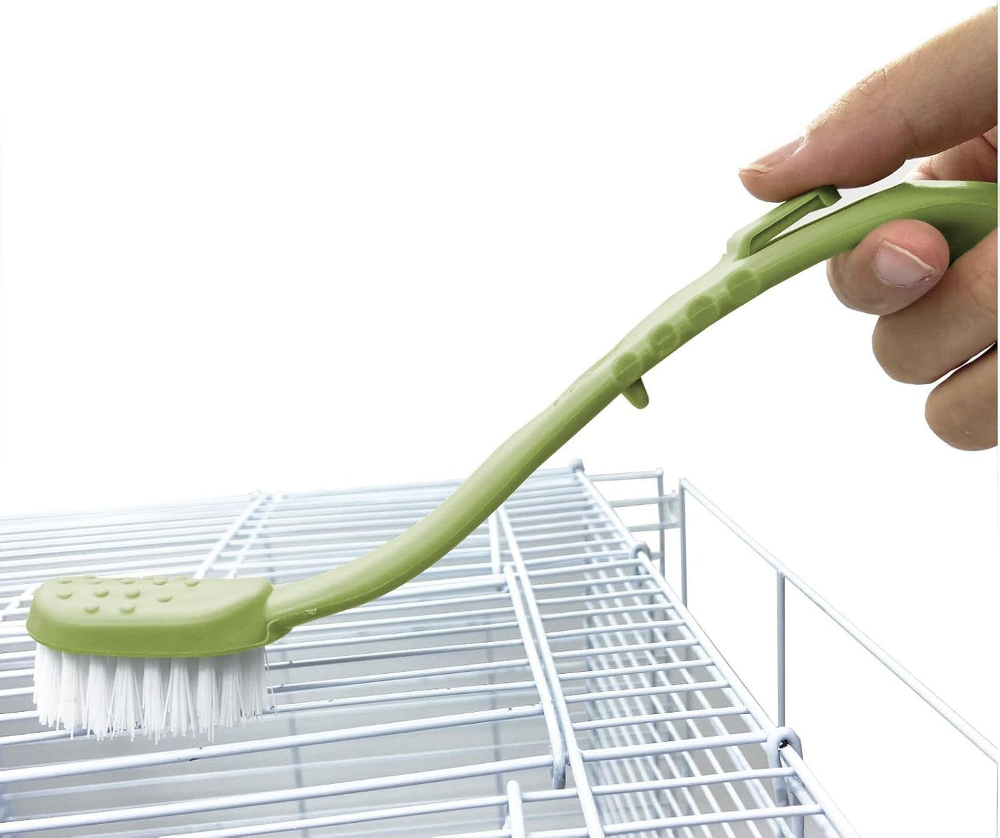 Bird Cage Cleaning Brush with Long Ergonomic Handle - Durable Bristlesfor Cleaning Parrot Cages, Kennels, and Perches,Removes Poop and Keeps Bird Cages Fresh,Essential Bird Cage Accessory