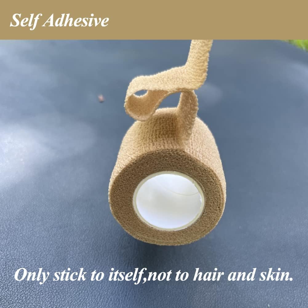 Self Adhesive Bandage Wrap,2 Inch Pink Breathable Elastic Cohesive Bandages, Vet Wrap Sports Tape Bulk for First Aid Supplies, Wrist Sprains Protection