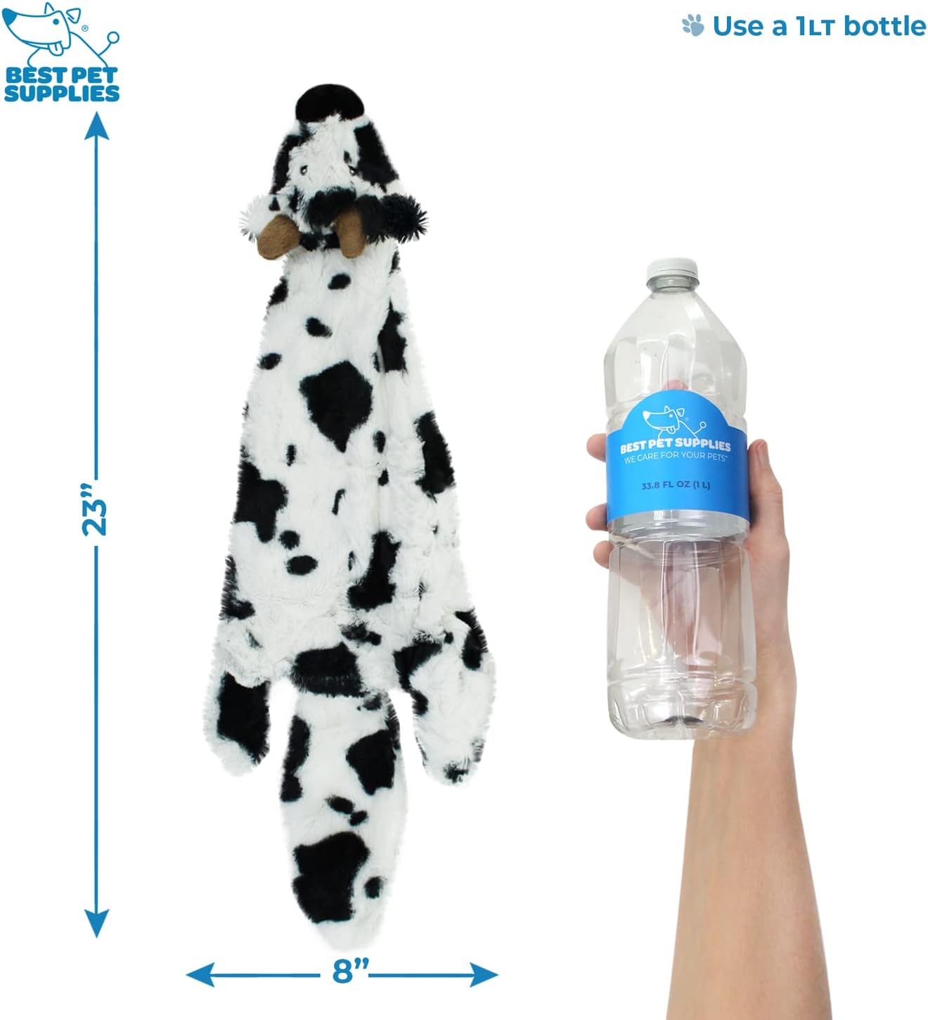 Best Pet Supplies Squeaky Dog Toys with Soft Durable Fabric for Small, Medium and Large Pets Interactive Toy for Indoor Play, Supports Active Biting and Play - Large (Hare, Sheep, Cow, Pig, Penguin)