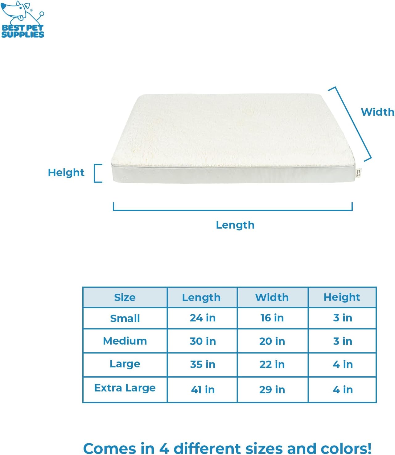 Best Pet Supplies Cute Dog Crate Mat Flat Bed with Waterproof Exterior, Thick Orthopedic Egg Foam Mattress, and Soft Sherpa Fleece Cover for Small, Medium, and Large Breeds - Beige, 24X16X3