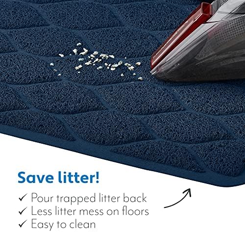 MIGHTY MONKEY Waterproof Cat Litter Box Mat, BPA Free, 24x17 Navy - Image 5