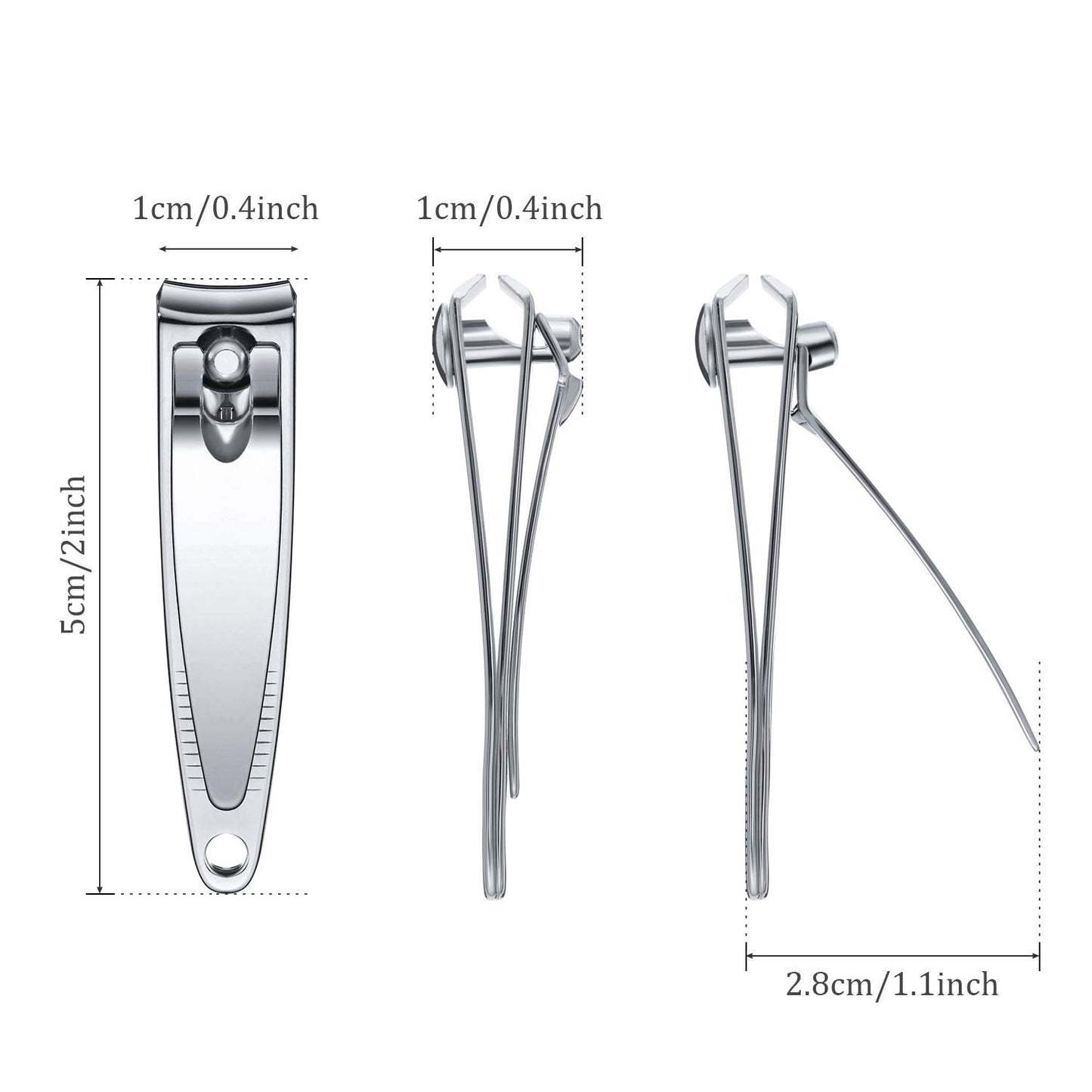 Mudder 100 Pieces Nail Clippers Set Bulk for Men Women Ultra Sharp Stainless Steel Fingernail and Toenail Clippers Flat Portable Travel Fingernails Sturdy Trimmer Pointed Pedicure Manicure Care Tool