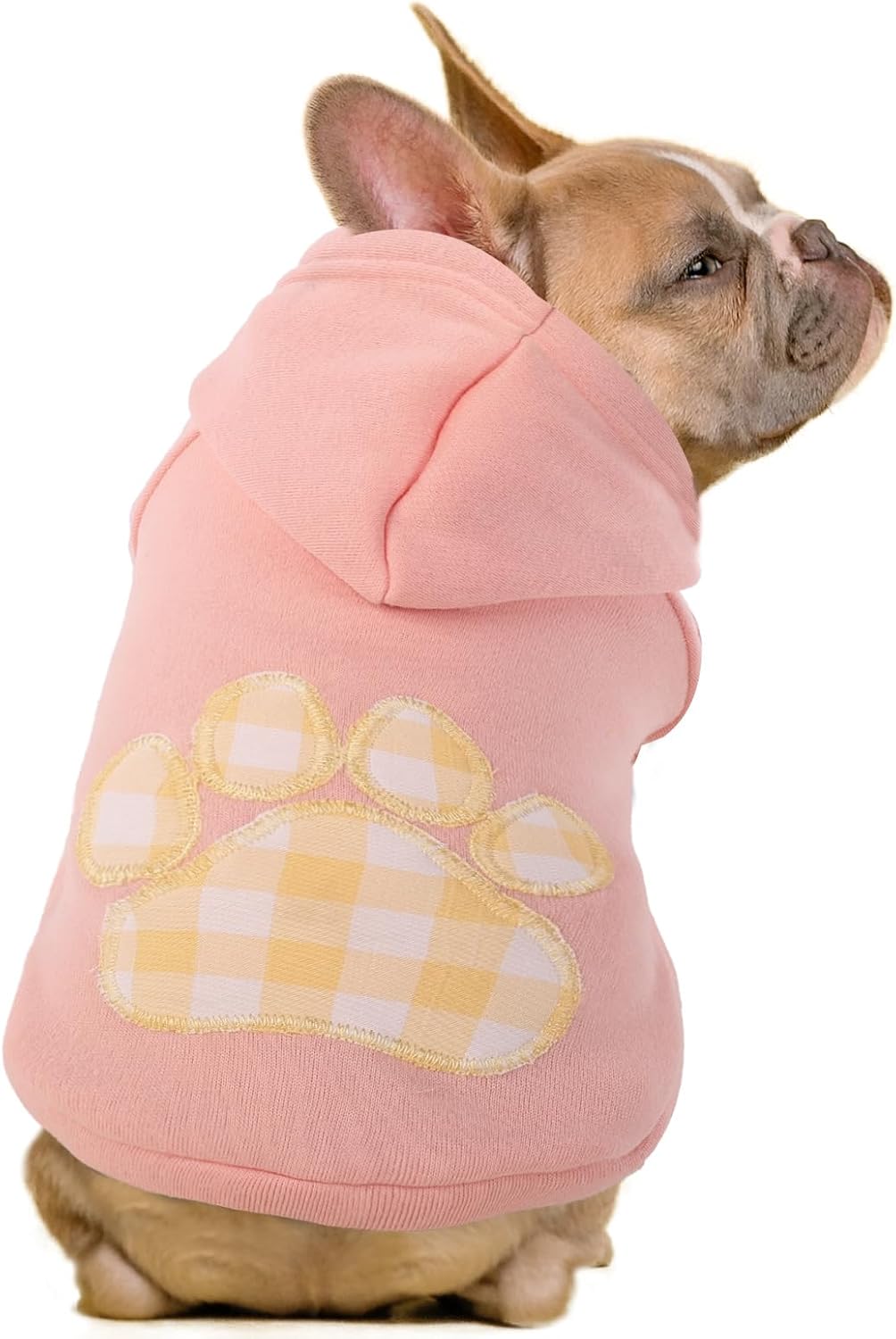SAWMONG Dog Hoodie,Flannel Pet Hooded Sweater with Hat Puppy Pullover Sweater Shirt,Dog (Pink,S)