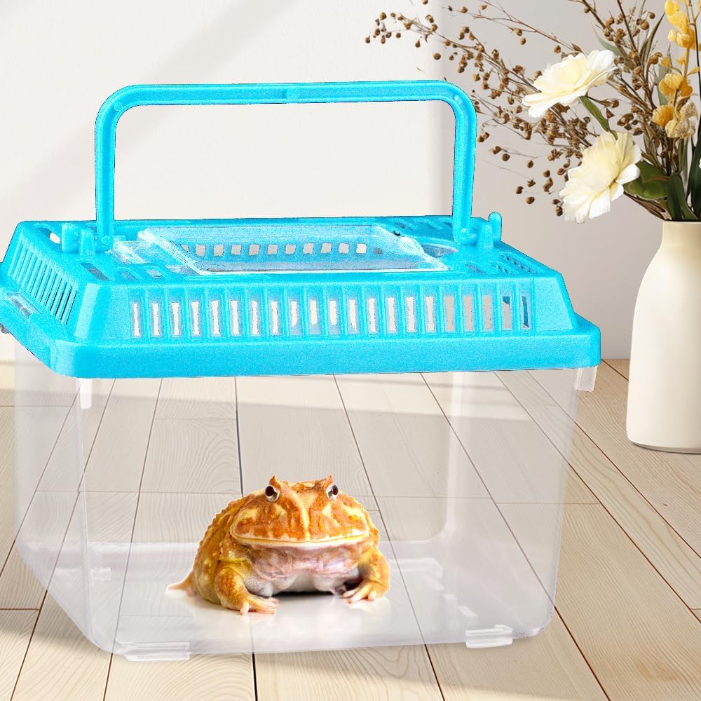 20 Pack Small Plastic Reptile Carrier Tarantula Enclosure Snake Breeding Box Hatching Container for Spider Fish Turtle Hermit Crab Bearded Dragon Lizard (5.1 x 3.5 x 3.5 Inch)