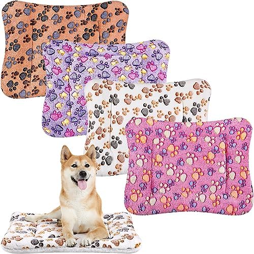 Tuanse 4 Pack Soft Pet Bed Mat Small Dog Crate Fleece by Tuanse