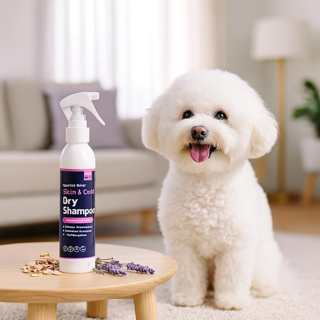 Honest Paws Dog Dry Shampoo - Waterless No Rinse Foaming Formula Reducing Itch Cleanse Hydrate Nourish Dry Skin and Smelly Coat Help Decrease Odor Shedding and Allergies - Oatmeal & Lavender - 6.3 oz