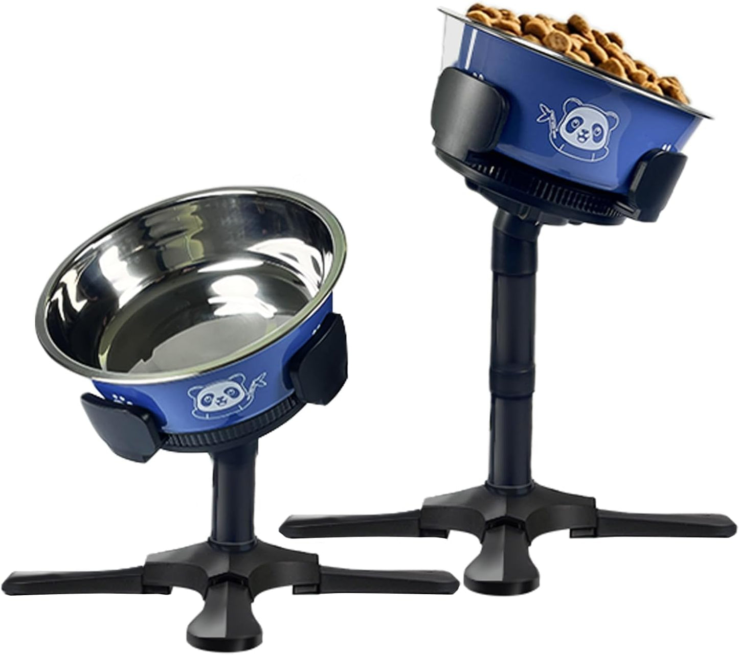 Adjustable Elevated Dog Bowl Stand with Non-Slip Base - 3 Height & Tilt Settings, Fits 14-24.5cm Bowls, Raised Stainless Steel Dish for Large Breed, Medium & Small Dogs, Cats