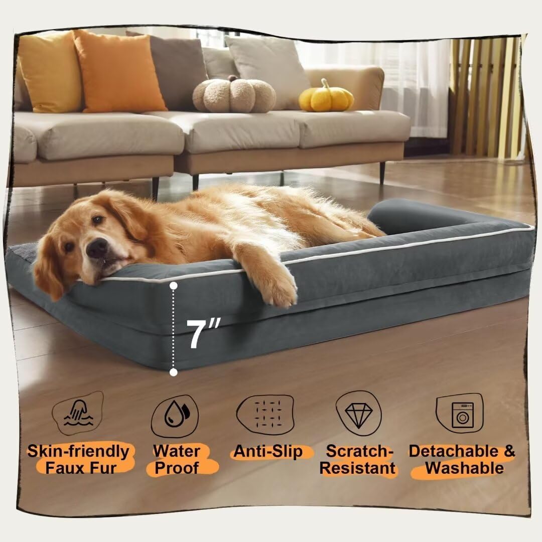 Small Dog Bed and Cat Sofa Waterproof Orthopedic Dog Beds for Small Dogs Cat Bed Comfy Pet Couch Sofa Beds with Washable Removable Cover & Non-Slip Bottom