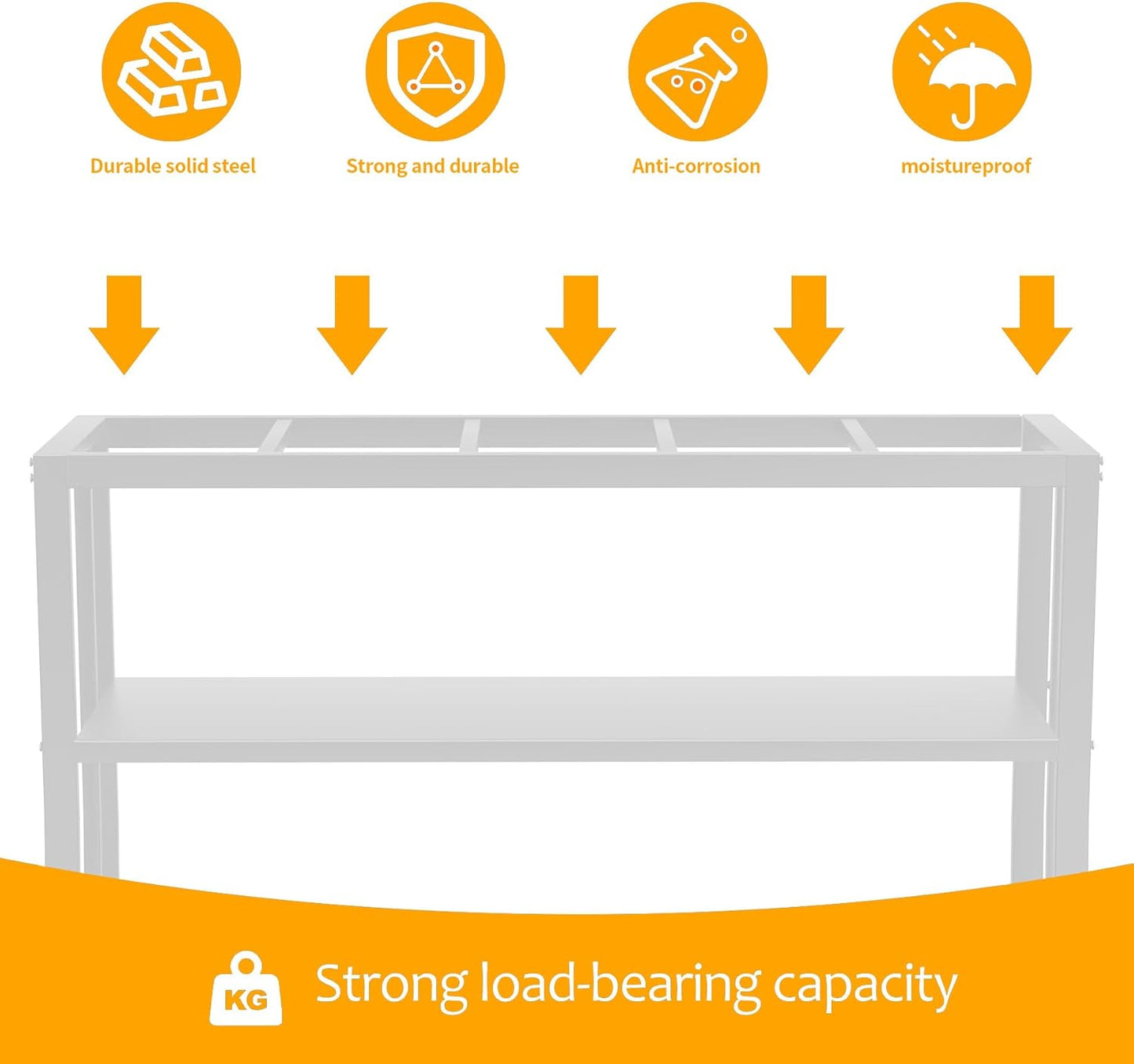 Akenow 55-75 Gallon Fish Tank Stand with Storage Shelf, 48.5 x14.9 x 29.2 Inch Aquarium Stand, Turtle Tank, Reptile Terrariums and Breeder Tank Stand,980LBS Capacity, White