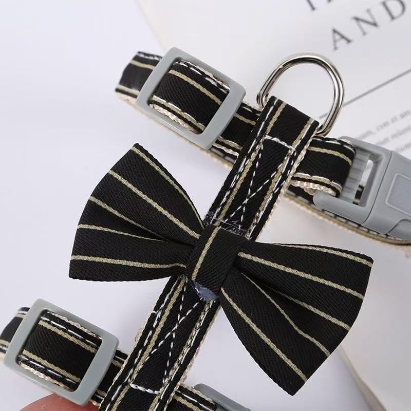 Butterfly Bow Tie Cat Harness and Leash Set - Adjustable, Escape-Proof, Breathable Kitten Vest with Cute Design for Small Cats & Indoor/Outdoor Safety Blue XS