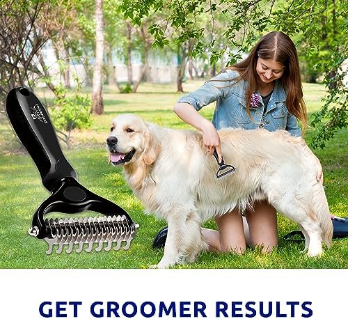 Pat Your Pet Deshedding Brush & Metal Comb Grooming Combo - Image 7