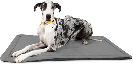 K9 Ballistics Tough Ripstop Dog Crate Pad - Durable & Machine Washable with Non-Skid Bottom and 120-Day Warranty, Fits 54" Wire Crates - XX-Large, Light Gray Velvet