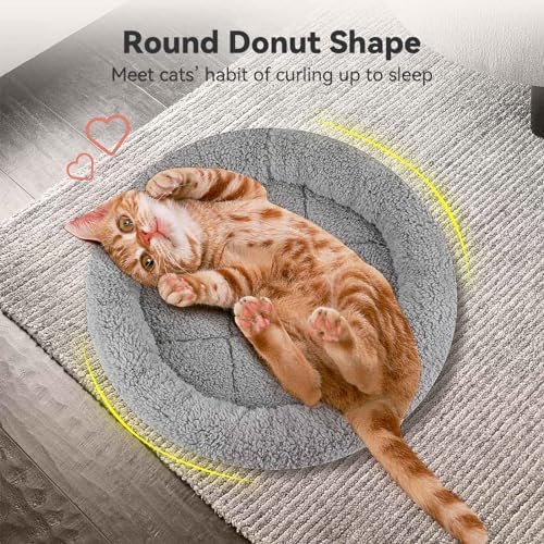 Round Cat Bed Washable Cat Donut Bed - Image 2