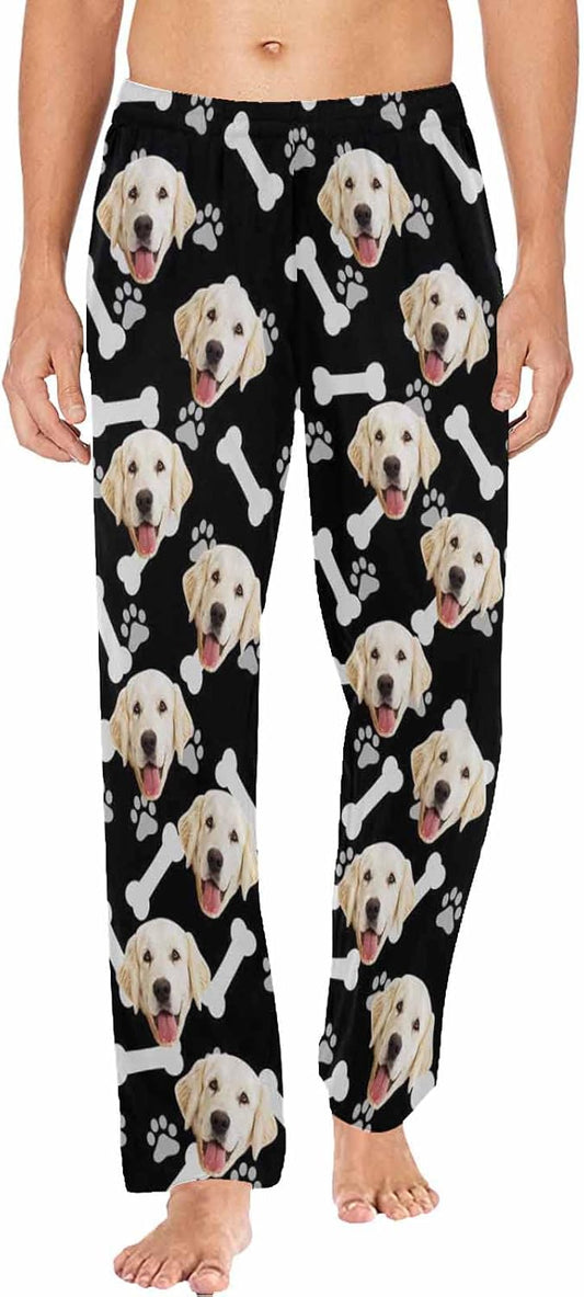 MyPupSocks Customized Face Pajamas Pants Photo Pajama Bottoms for Men S-XXL