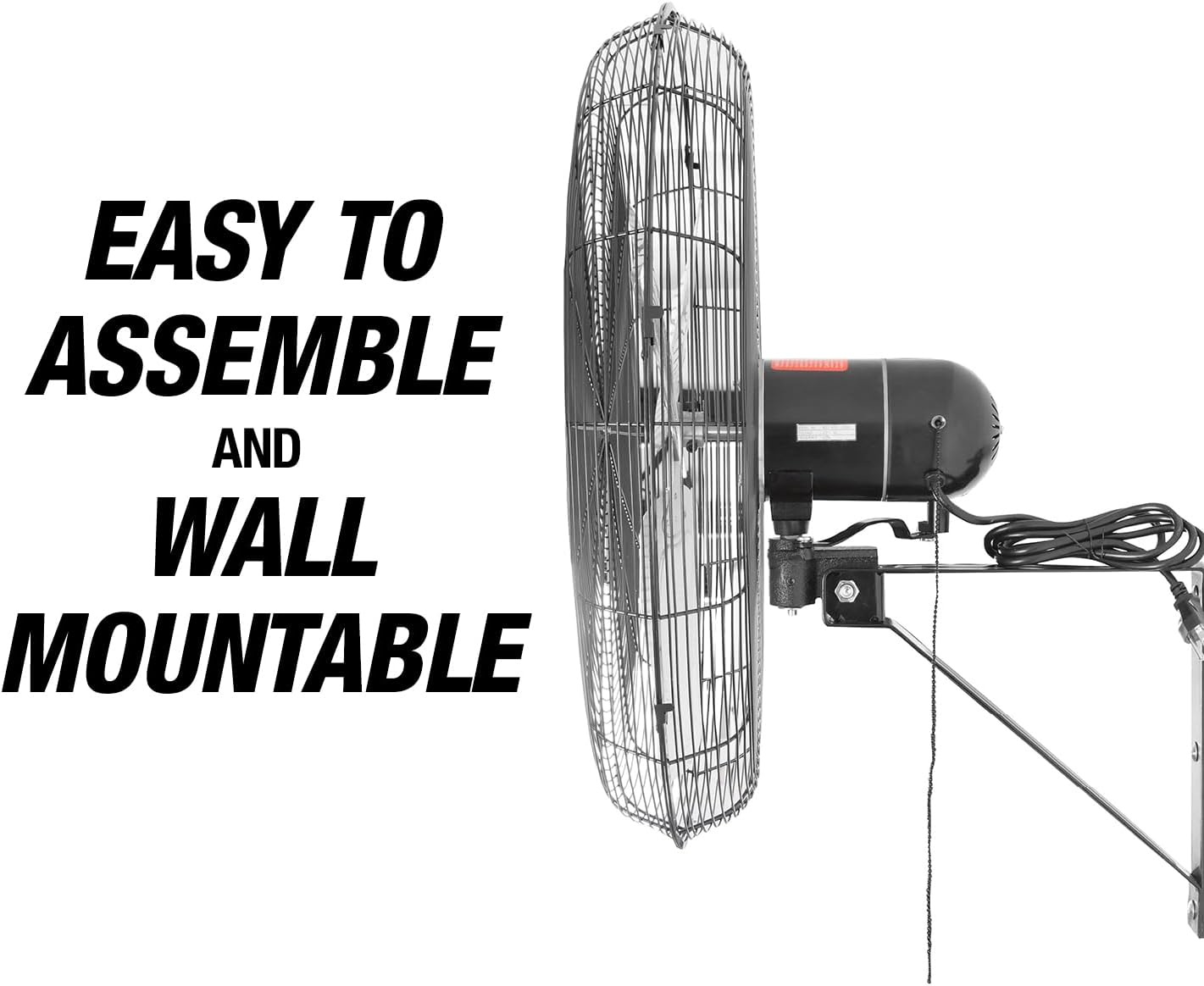 OEMTOOLS OEM24884 30 Inch Oscillating Wall Fan, 9500 CFM Max. Garage 90 Degree Mounted Fan with 6 Ft. UL Listed Cord