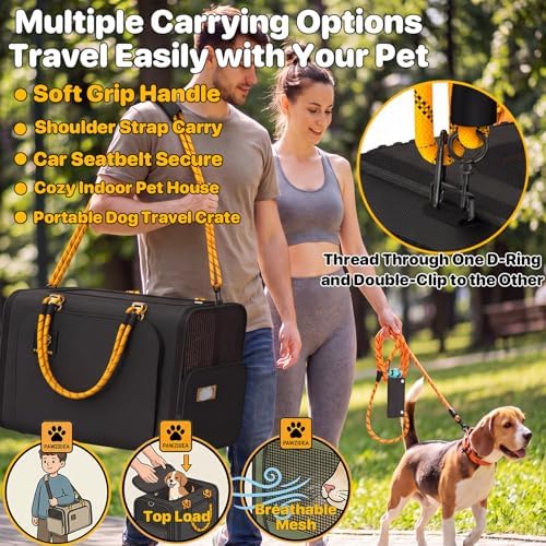 PAWZIDEA Expandable Large Pet Carrier, Soft-Sided 2–4 Cats Carrier Up 55lbs - Image 5