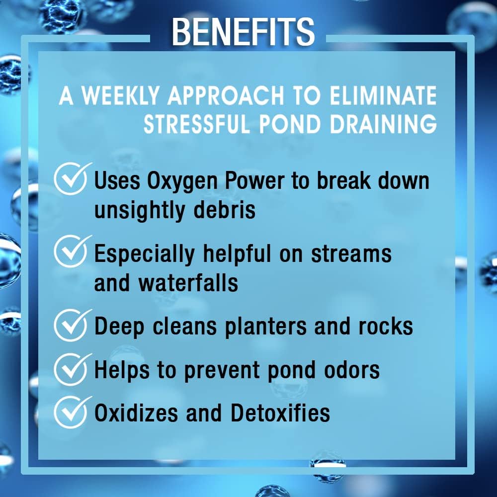 MICROBE-LIFT OPCXL Oxy Pond Cleaner Treatment for Ponds, Fountains, and Water Gardens, Deep Cleans Light to Heavy Debris on Rocks, Waterfalls, and Planters, 45 Pounds