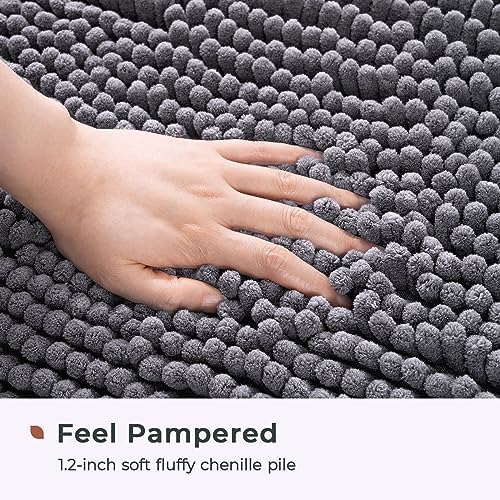FRESHMINT Large Chenille Bathroom Rugs Mat 36”x24”, Non-Slip Bath Mat - Image 3