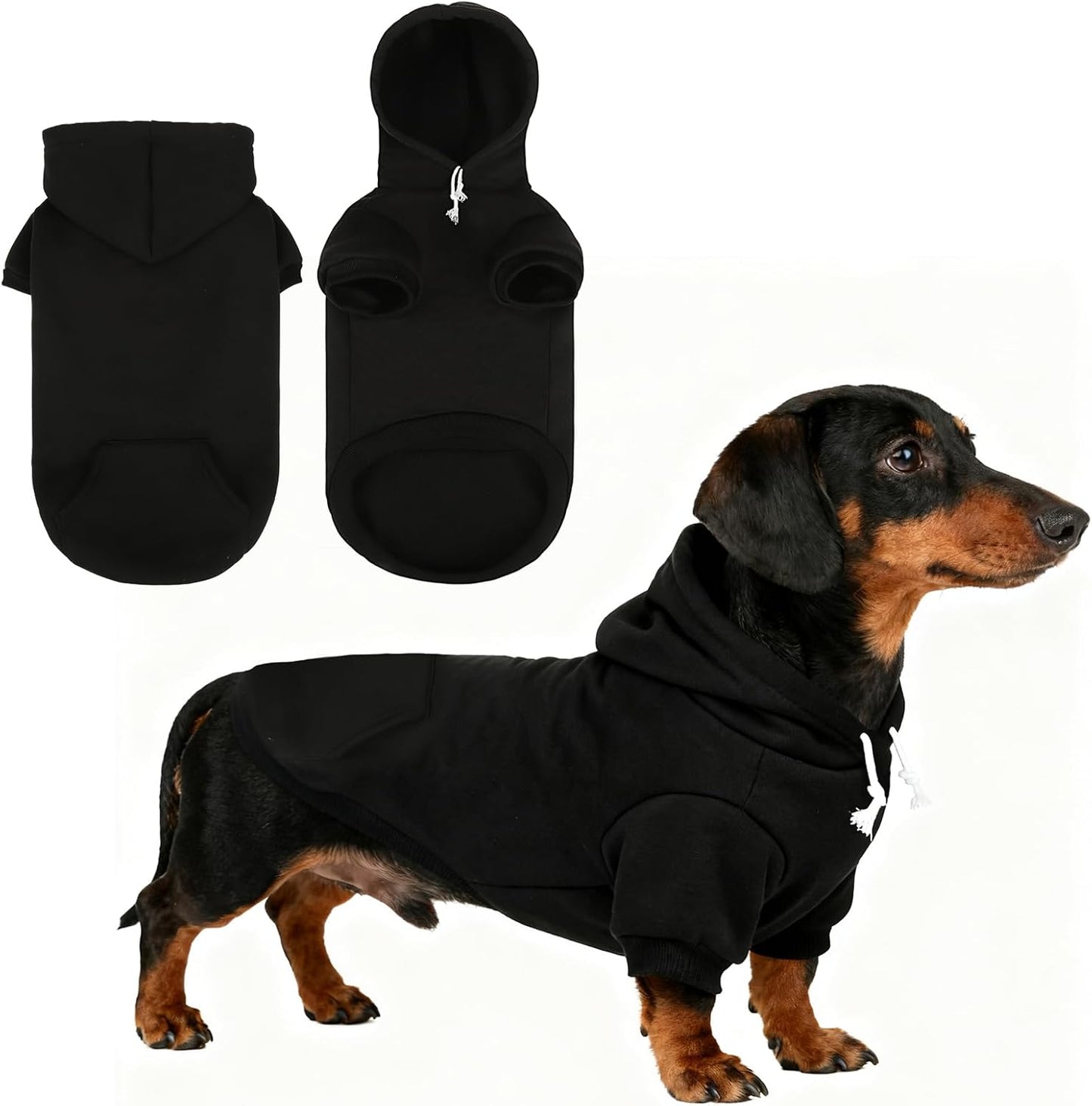 KOOLTAIL Dachshund Dog Hoodie - Soft and Warm Dogs Hoodie Sweater with Leash Hole and Pocket, Pet Winter Coat, Cold Weather Clothes Sweatshirt for Small Medium Large Dogs Puppy Cat Boys Girls XL