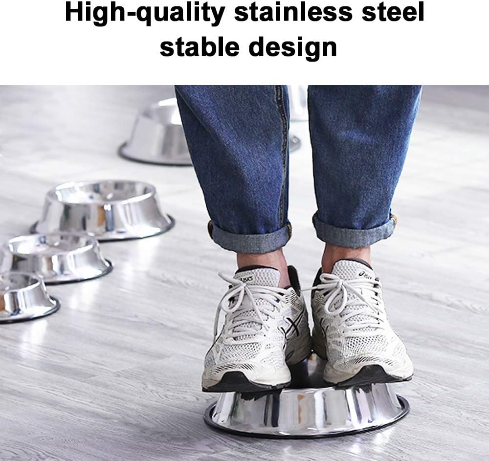 Stainless Steel Dog Bowls, 2.2 Cup/18oz Cat Bowl Water and Food with Rubber Base, Pet Bowls for Medium Dogs, Cats and Rabbit, 3Pack