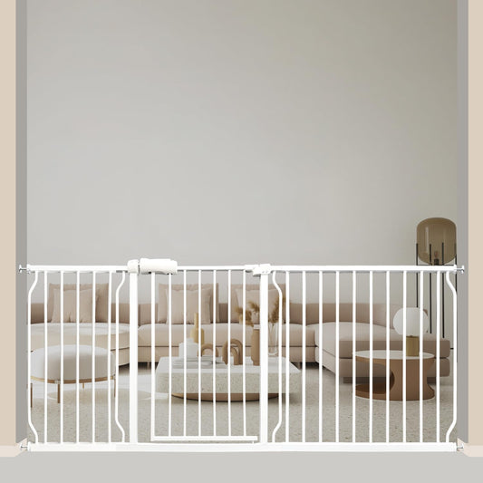Baby Gates Extra Wide 71.5-76.4 Inch Large Baby Gates for Stairs Tension Pet Dog Gates Indoor for Doorways No Drilling Pressure Mounted Pet Gates for Kids