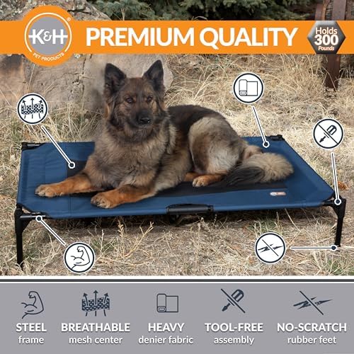 K&H Outdoor Elevated Dog Bed, Cooling Raised Dog Bed, XL 50x32in - Image 2