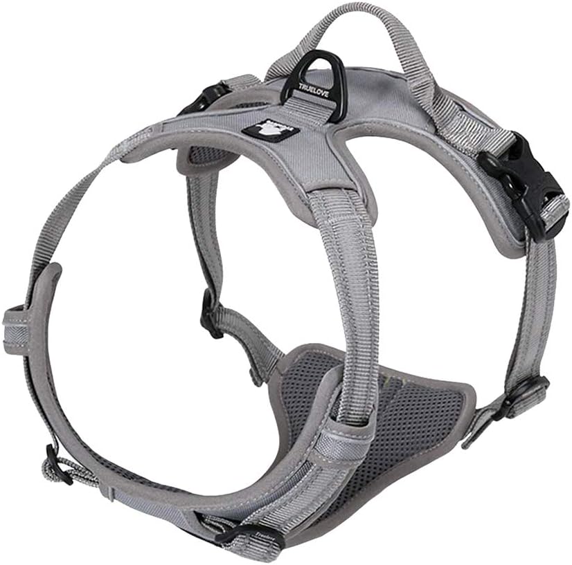 TRUE LOVE Adjustable No-Pull Dog Harness Reflective Pup Vest Harnesses Comfortable Control Brilliant Colors Truelove TLH5651(Gray,XS)
