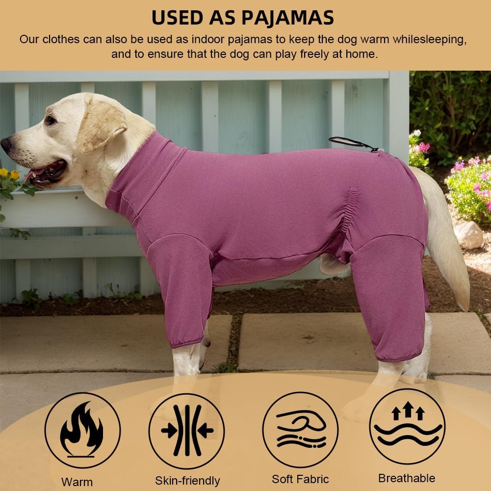 Dog Pyjamas PJS Sweater Clothes and Home Clothing Suitable for Medium to Large Breeds of Dogs, Dog Neutering Suits, Extra-Large Stretch Fabric, Four-Legged Clothes(Thickened Red, 2XL)