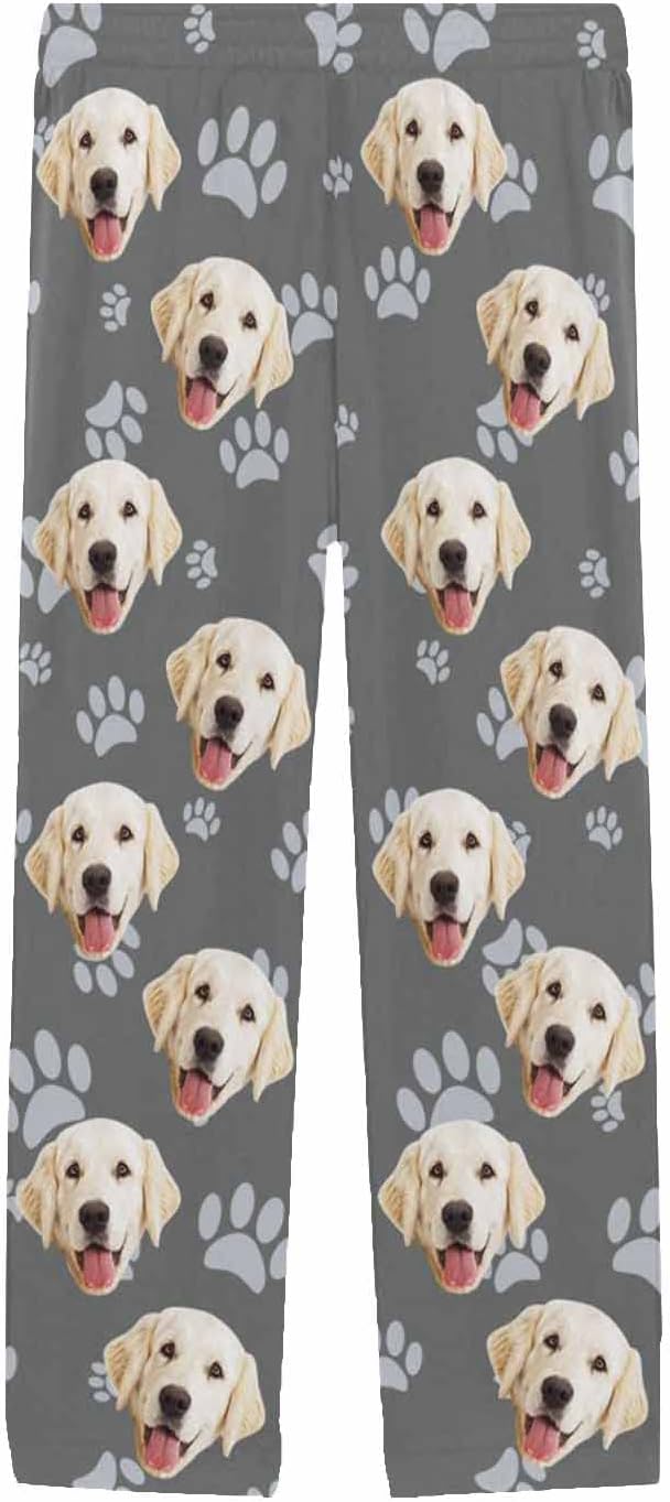 MyPupSocks Customized Face Pajamas Pants Photo Pajama Bottoms for Men S-XXL