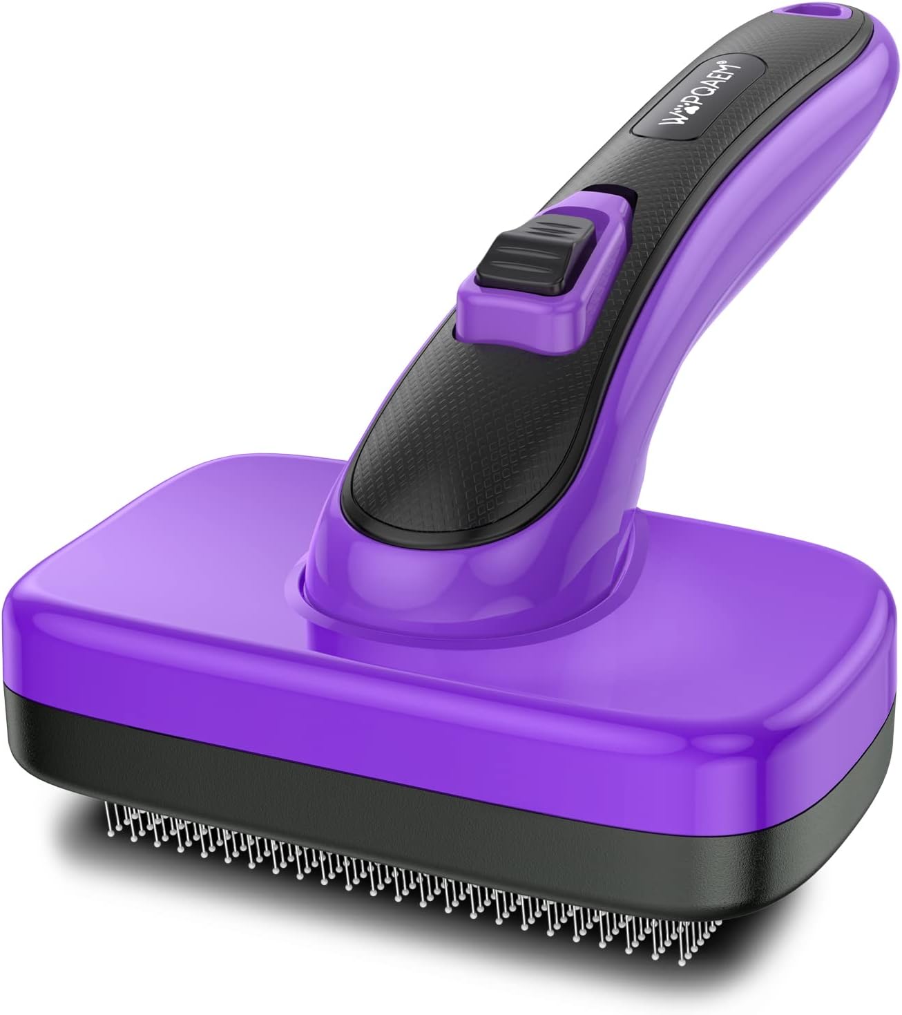 Dogs Cats Self Cleaning Slicker Brush for Shedding & Grooming Any Breed of Pets, Removes Loose, Undercoat, Mats, Tangled Hair for Small Medium Large Animal With Long Short Fur Length, Purple
