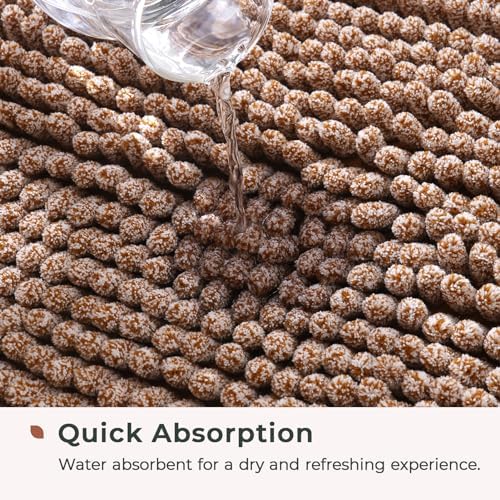 FRESHMINT Chenille Bath Rugs Extra Soft and Absorbent Microfiber Shag Rug - Image 4