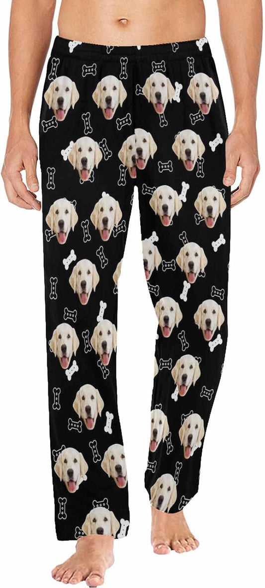 MyPupSocks Customized Face Pajamas Pants Photo Pajama Bottoms for Men S-XXL